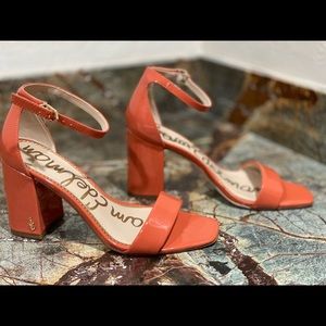 Sam Edelman chunky orange heel. New. Never worn. Size 8.